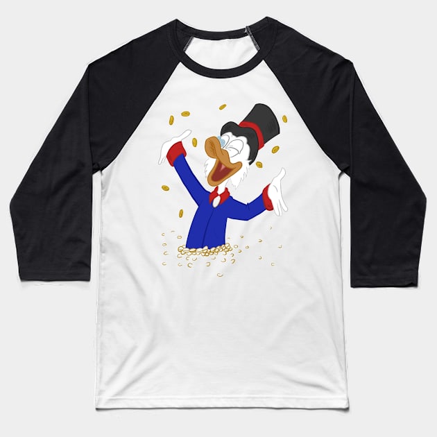 Scrooge McDuck Baseball T-Shirt by Black Snow Comics